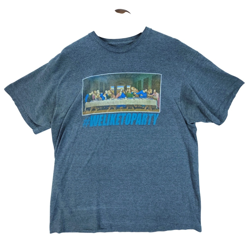 2 Monkeys T Shirt Mens‎ XL Gray Streetwear Last Supper Party Graphic Tee